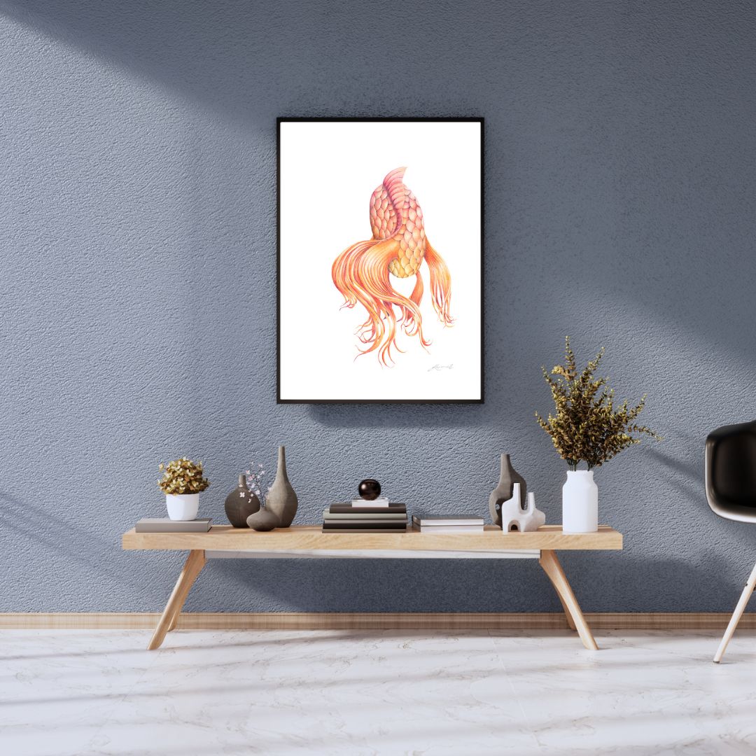 Butterfly Koi - Coloured Pencil Art Print
