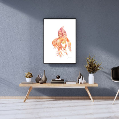 Butterfly Koi - Coloured Pencil Art Print