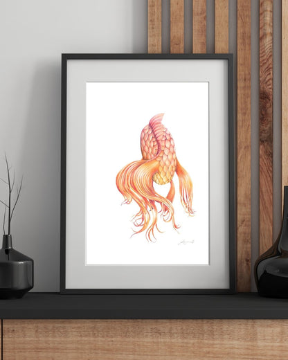 Butterfly Koi - Original Coloured Pencil Artwork