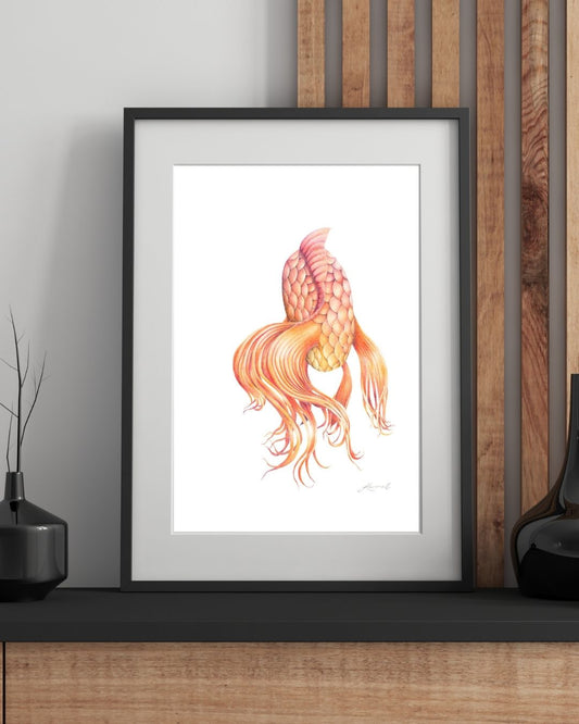Butterfly Koi - Original Coloured Pencil Artwork