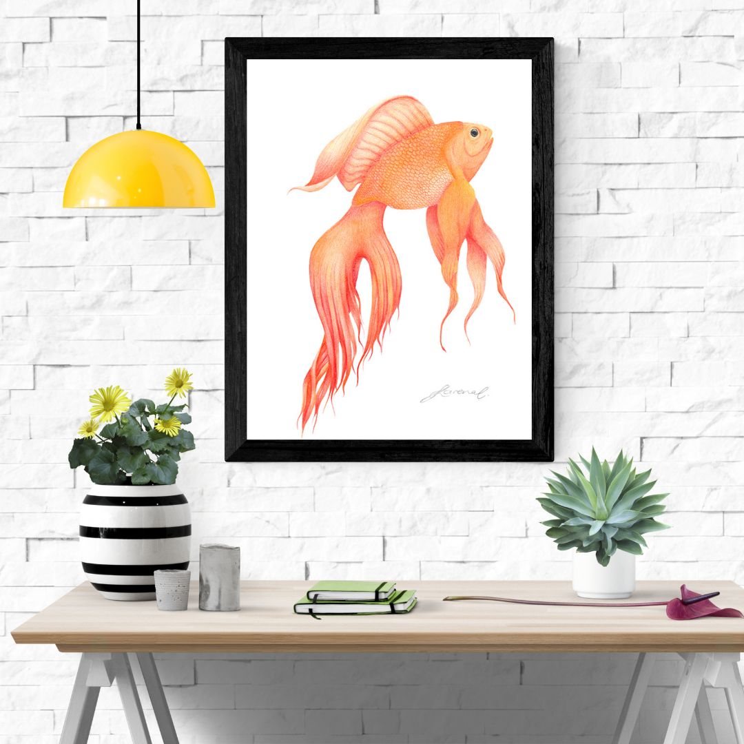 Goldfish - Coloured Pencil Art Print
