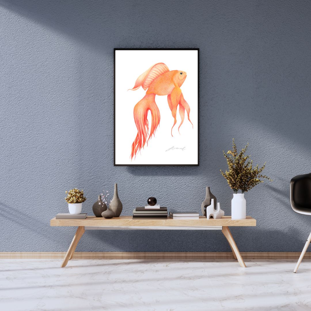 Goldfish - Coloured Pencil Art Print