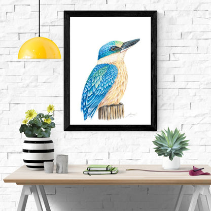 Kingfisher - Coloured Pencil Art Print