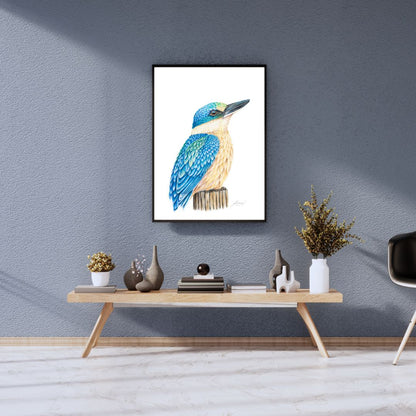 Kingfisher - Coloured Pencil Art Print