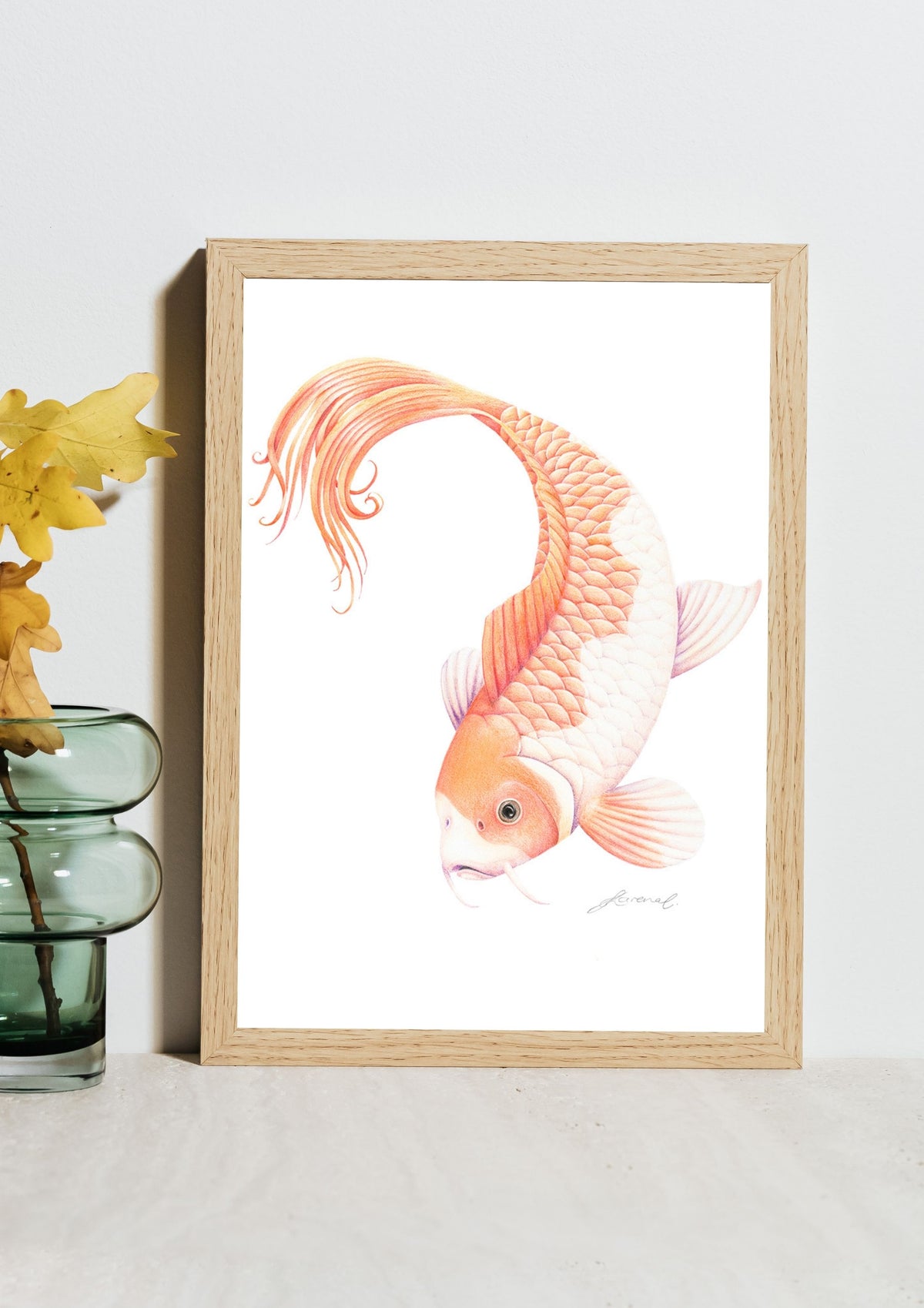 Koi Fish - Coloured Pencil Art Print