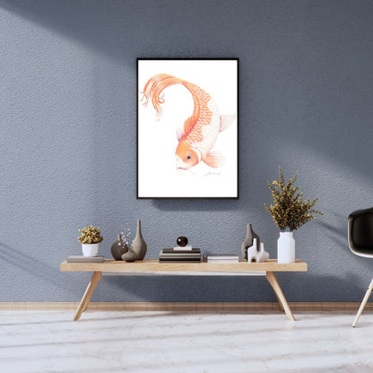 Koi Fish - Coloured Pencil Art Print