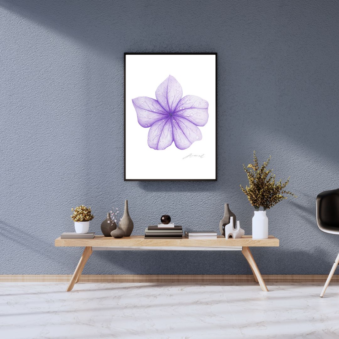 Purple Flower - Coloured Pencil Art Print