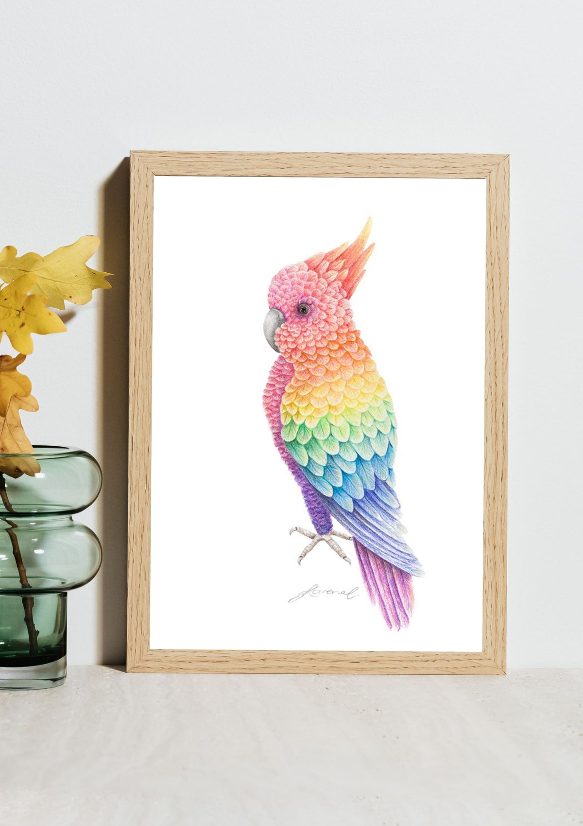 Rainbow Cockatoo - Coloured Pencil Art Print