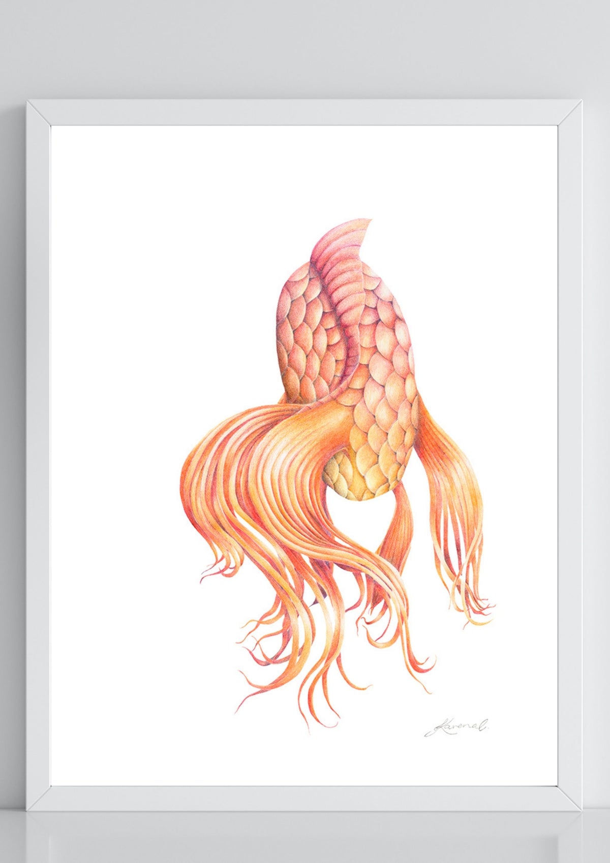 Butterfly Koi - Coloured Pencil Art Print