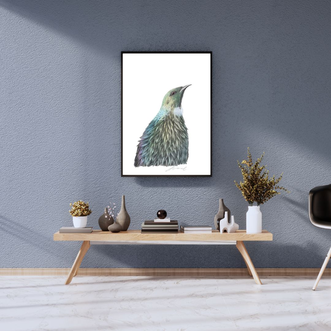 Tūī - Coloured Pencil Art Print